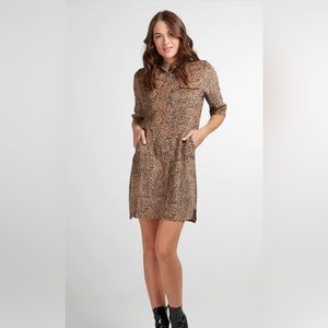 SM Wardrobe Small Leopard Print Shirt Dress, size L